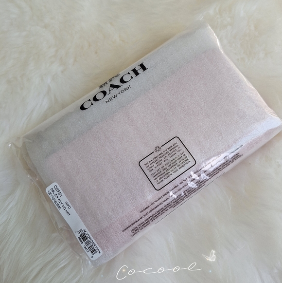 NWT Coach Double Zip Wristlet In Signature Canvas With Floral Charms Powder Pink - Picture 8 of 11